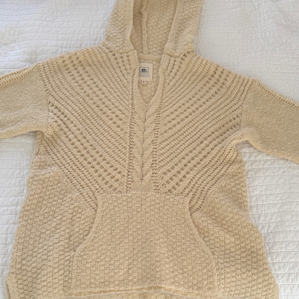 Rip Curl Cream V-Neck Knit Sweater